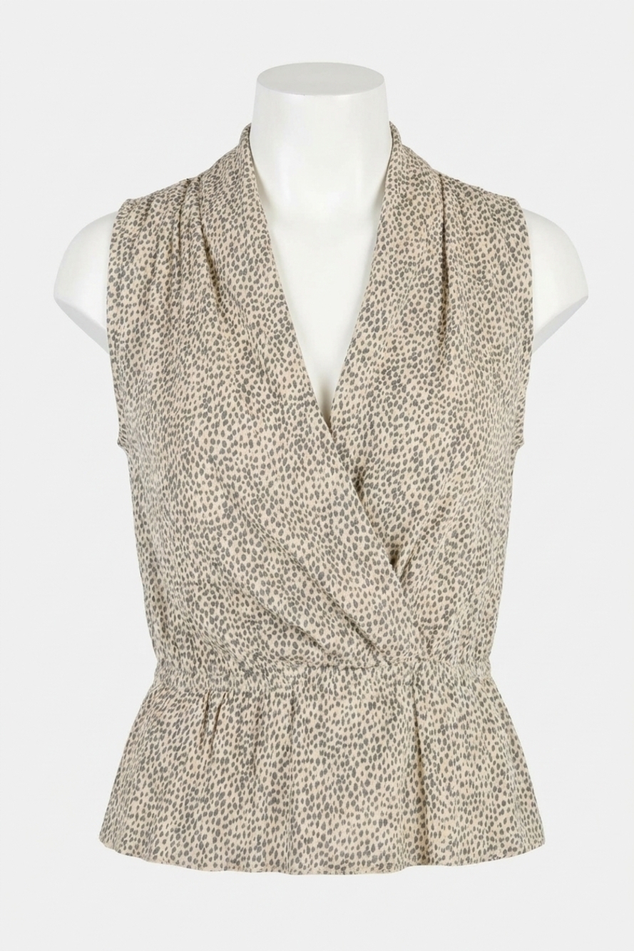 NEW NATION LTD nina wrap front top in pebble